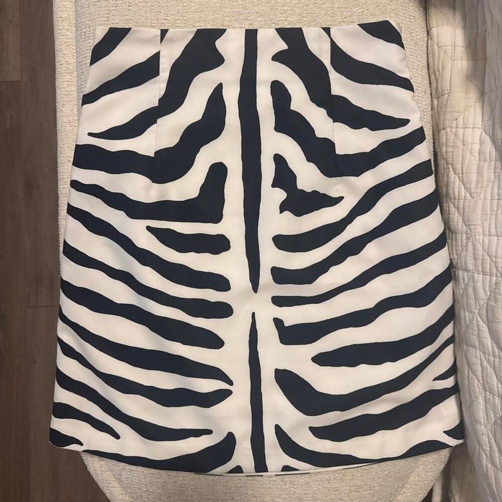 Vintage Plein Sud black and white zebra stripe mini skirt